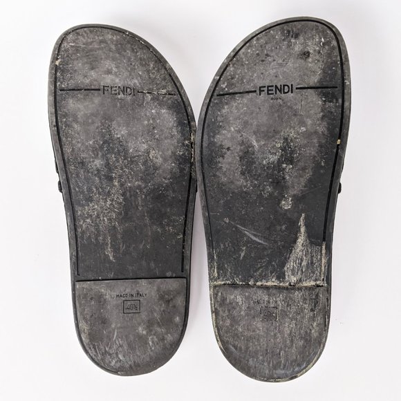 SOLD Fendi Zucca Black and White Zucca Slides - Picture 5 of 6